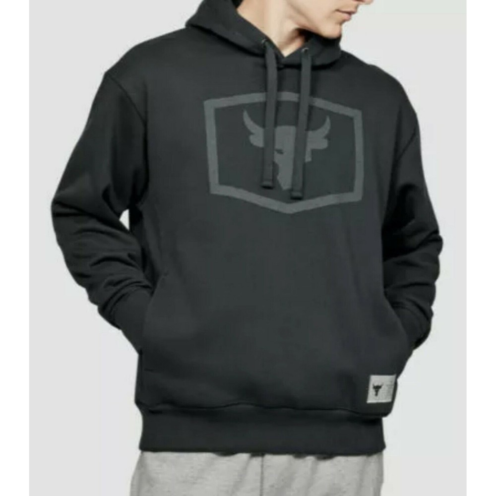 New Under Armour UA Men's Project Rock Black Hoodie Size Small 1346067-001 NWT
